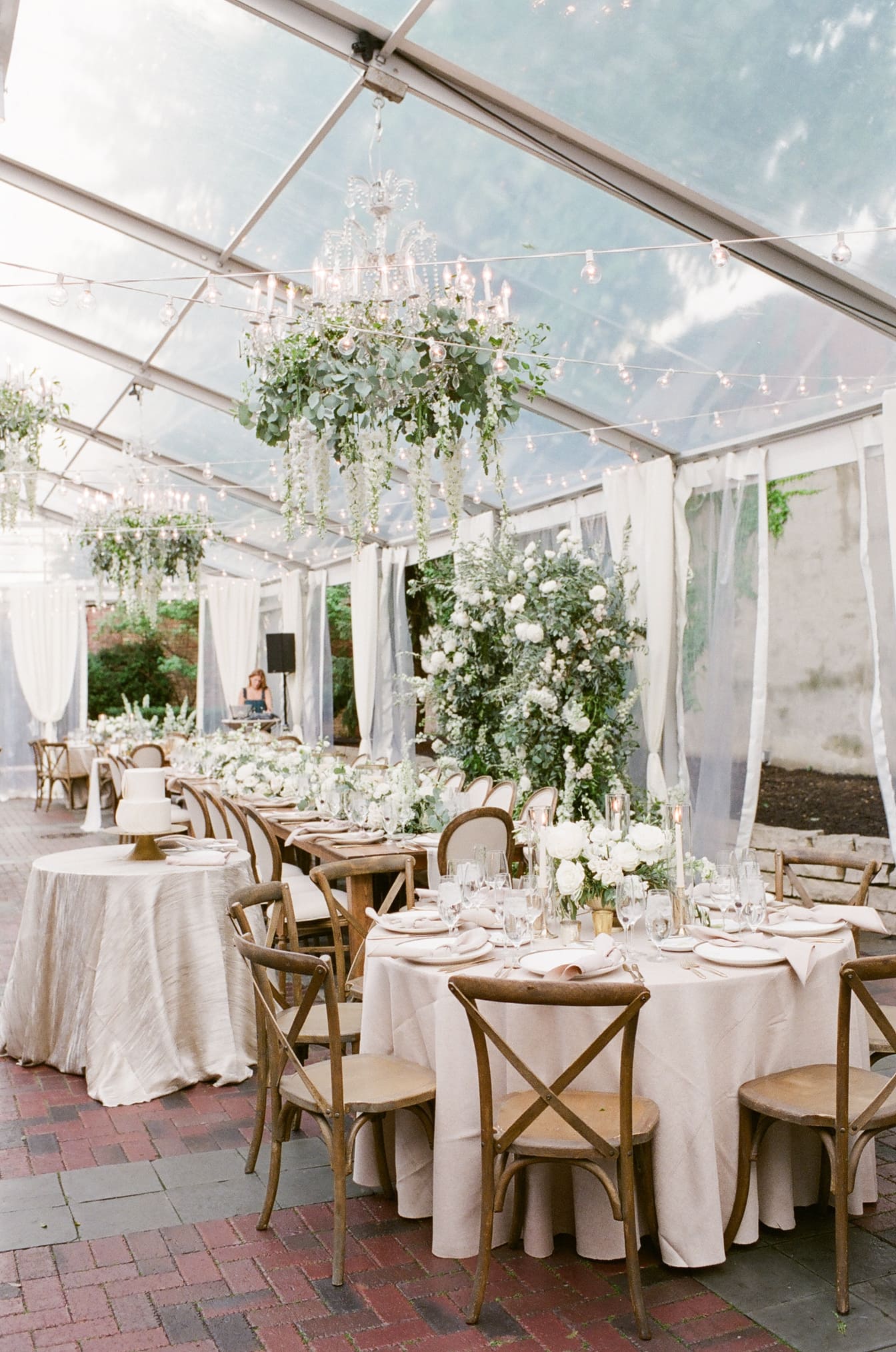 Tent wedding reception decor at Chicago Illuminating Company Wedding