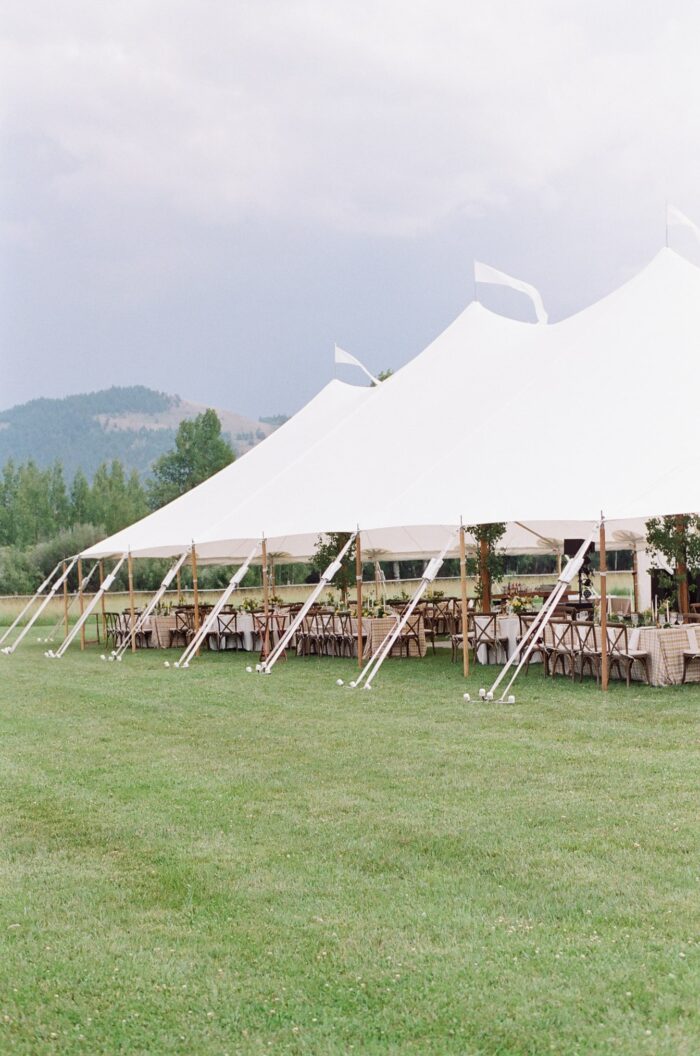 Tented wedding reception at Snake River Ranch