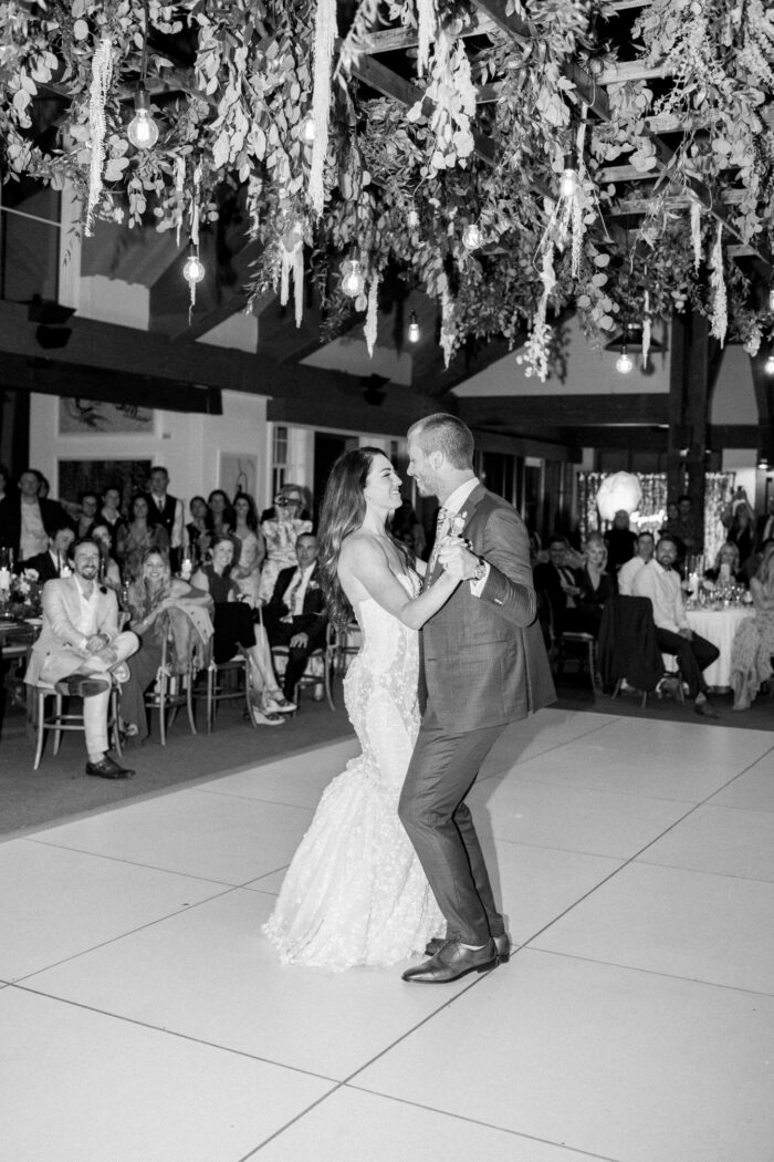 Bride and groom dancing at their Little Nell wedding reception