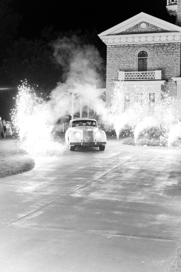 Rolls-Royce wedding exit at Oakland House