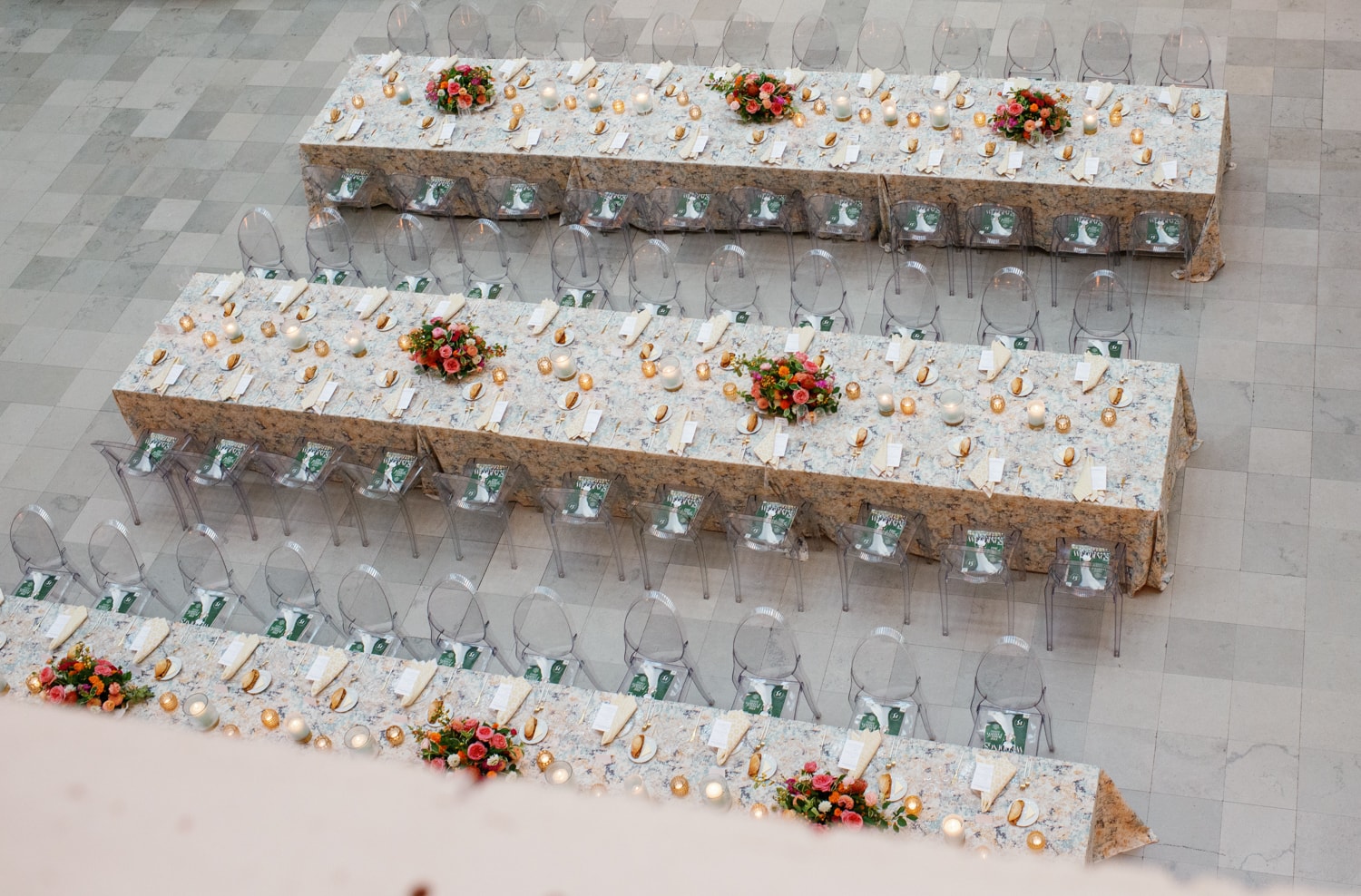 Table setting shot from above