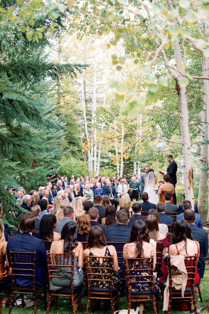 Intimate wedding ceremony at the Chateau in Beaver Creek