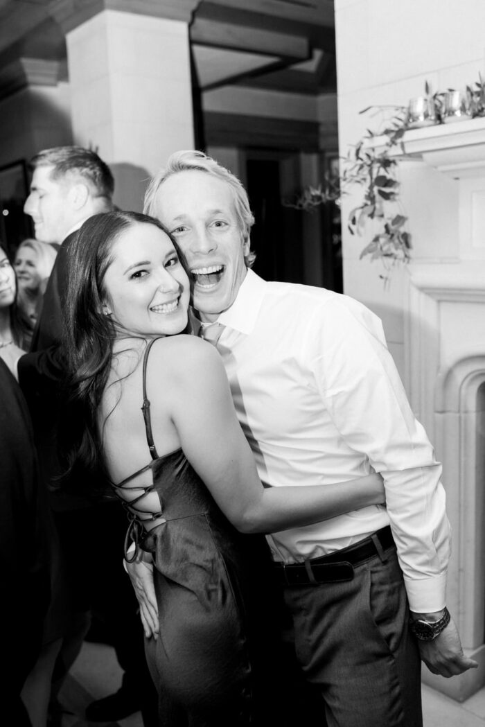 Wedding guests dancing