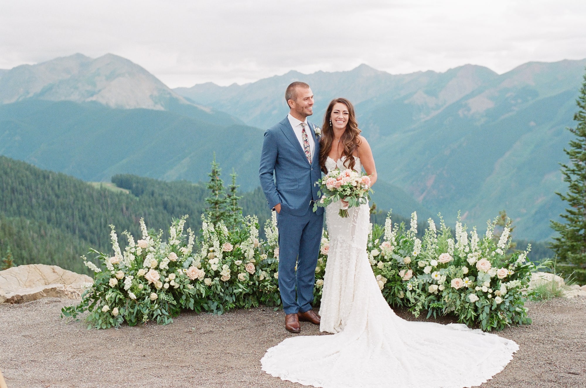 Bride and Groom at their Aspen ceremony at the Little Nell