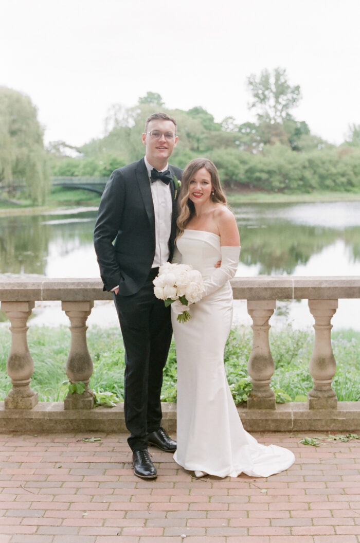 Bride and groom at Chicago Botanic Garden Wedding
