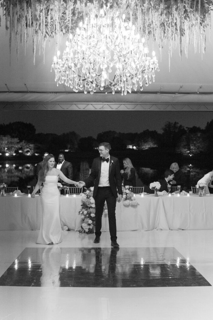 Bride and groom's first dance at McGinley Pavilion