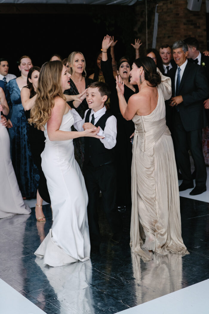 Wedding guests dancing at Chicago Botanic Garden Wedding