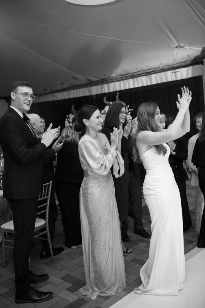 Bride dancing at McGinley Pavilion wedding reception