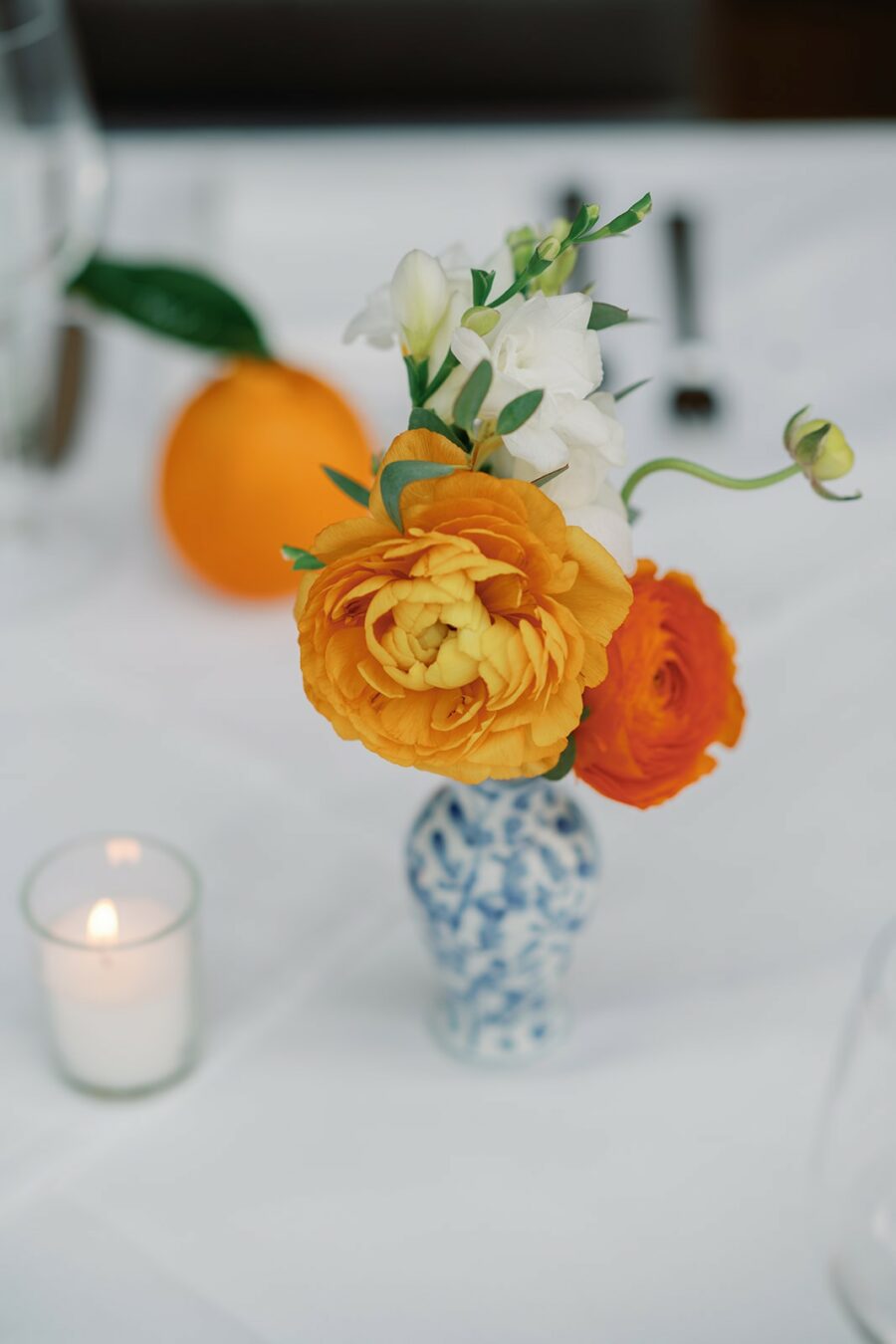 Orange floral centerpiece