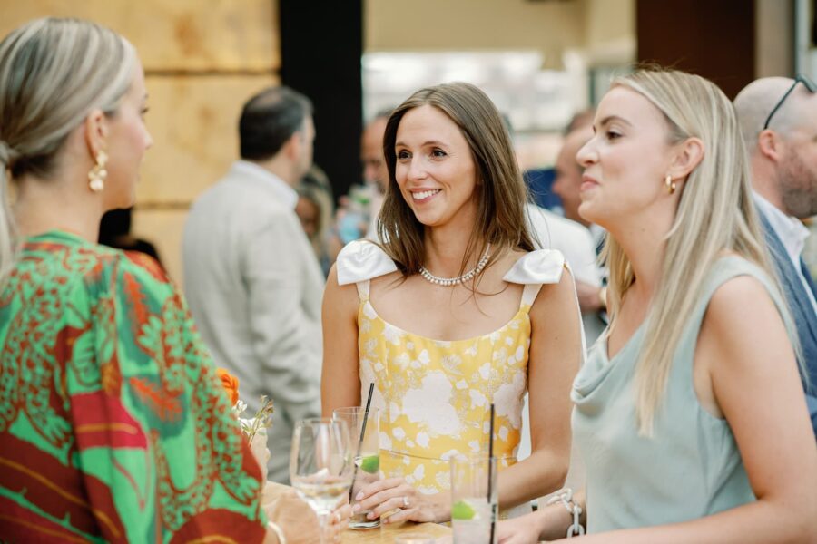 Bride speaking to her guests