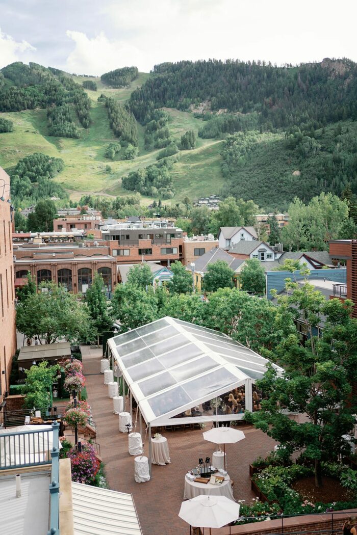 Hotel Jerome Aspen Summer Wedding Blue and White 124