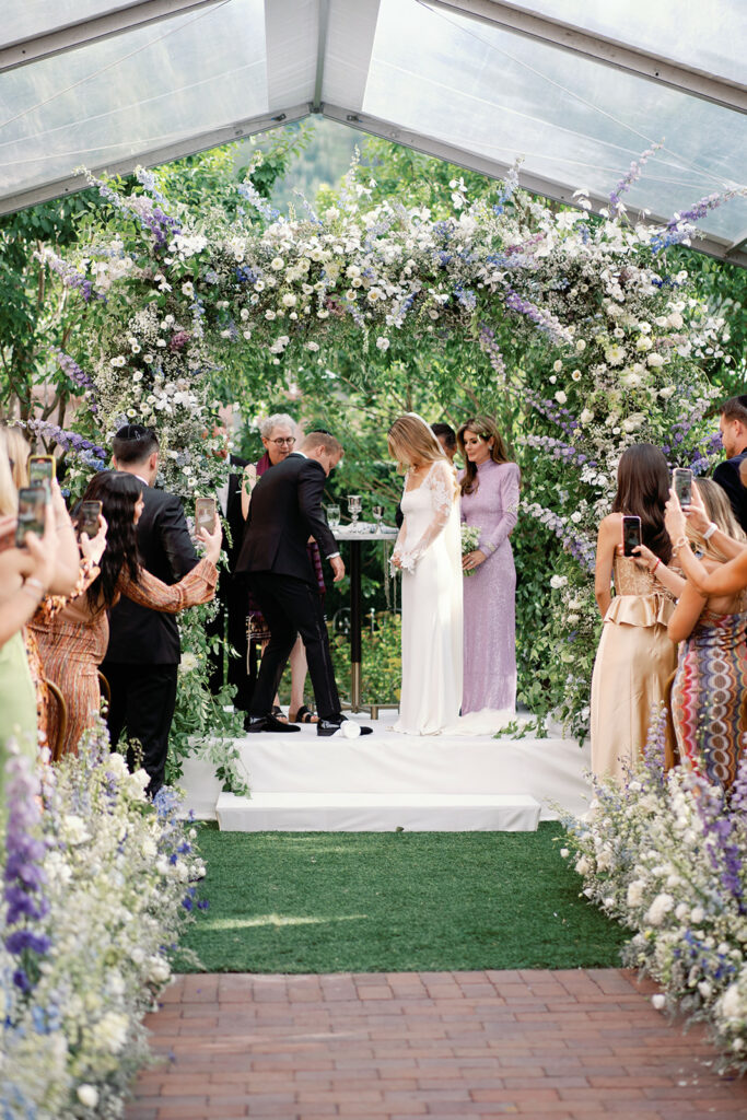 Hotel Jerome Aspen Summer Wedding Blue and White 70