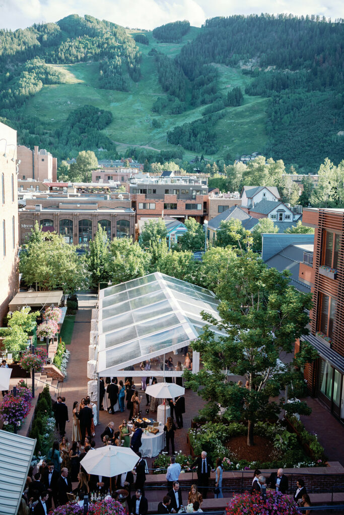 Hotel Jerome Aspen Summer Wedding Blue and White 82