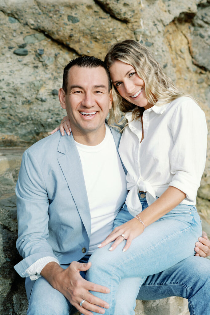 Crescent Bay Beach California Summer Engagement 5