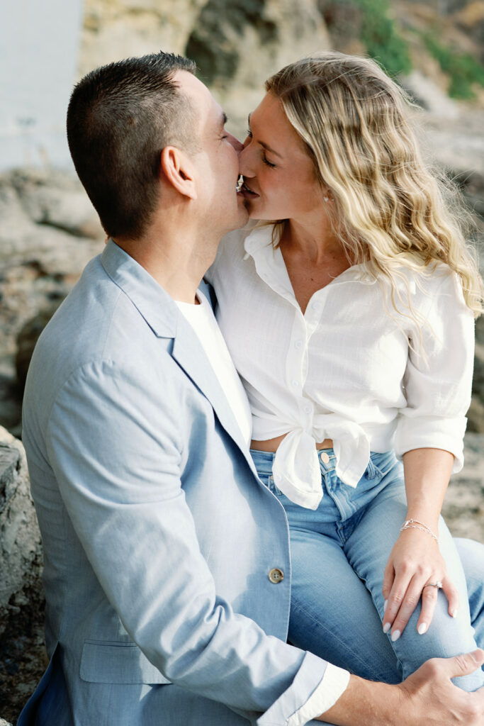 Crescent Bay Beach California Summer Engagement 7