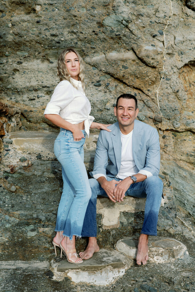 Crescent Bay Beach California Summer Engagement 8